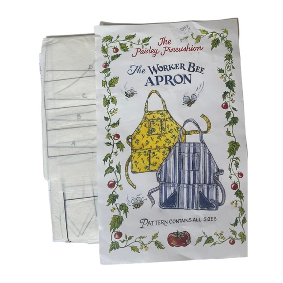The Worker Bee Apron Sewing Pattern All Sizes | The Paisley Pincushion NEW/Uncut - Picture 2 of 3